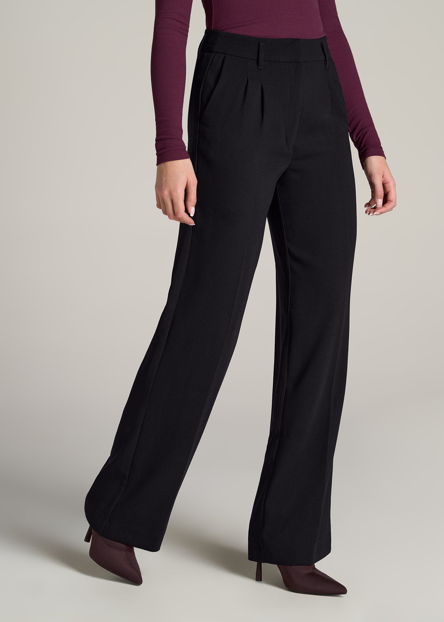      American-Tall-Women-Pleated-Dress-Pants-Black-side