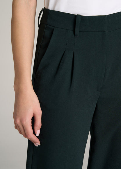       American-Tall-Women-Pleated-Dress-Pants-Midnight-Green-detail