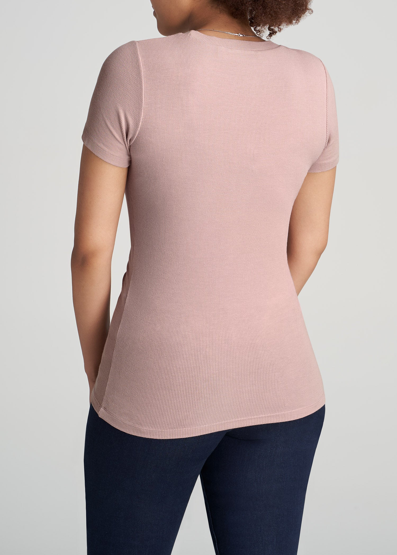 FITTED Ribbed Tee in Deep Water - Women's Tall T-Shirts