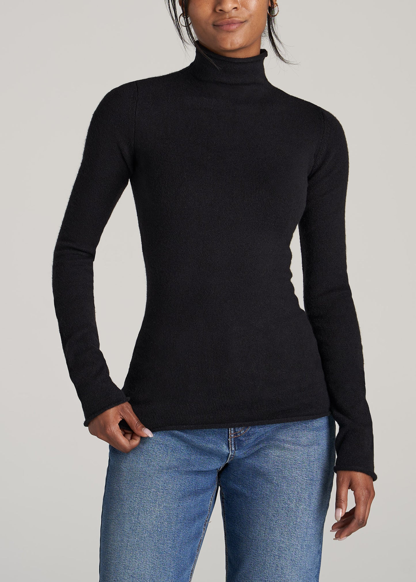 Rolled Mock Neck Sweater for Tall Women | American Tall