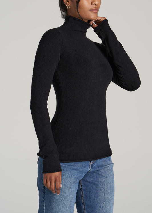       American-Tall-Women-Rolled-Mock-Neck-Sweater-Black-side