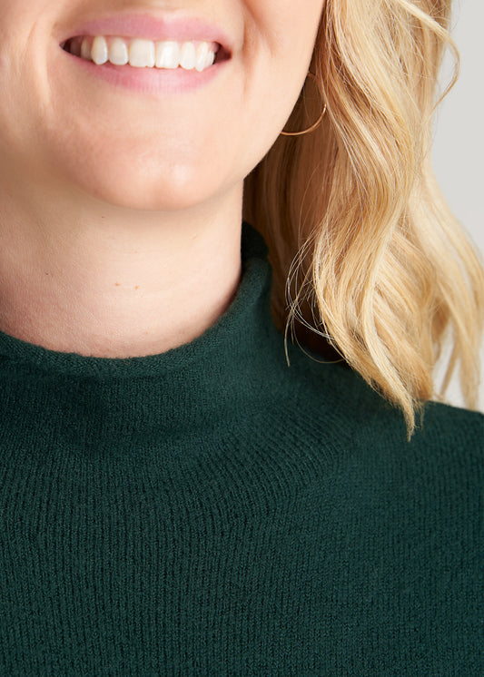 American-Tall-Women-Rolled-MockNeck-Sweater-Emerald-detail