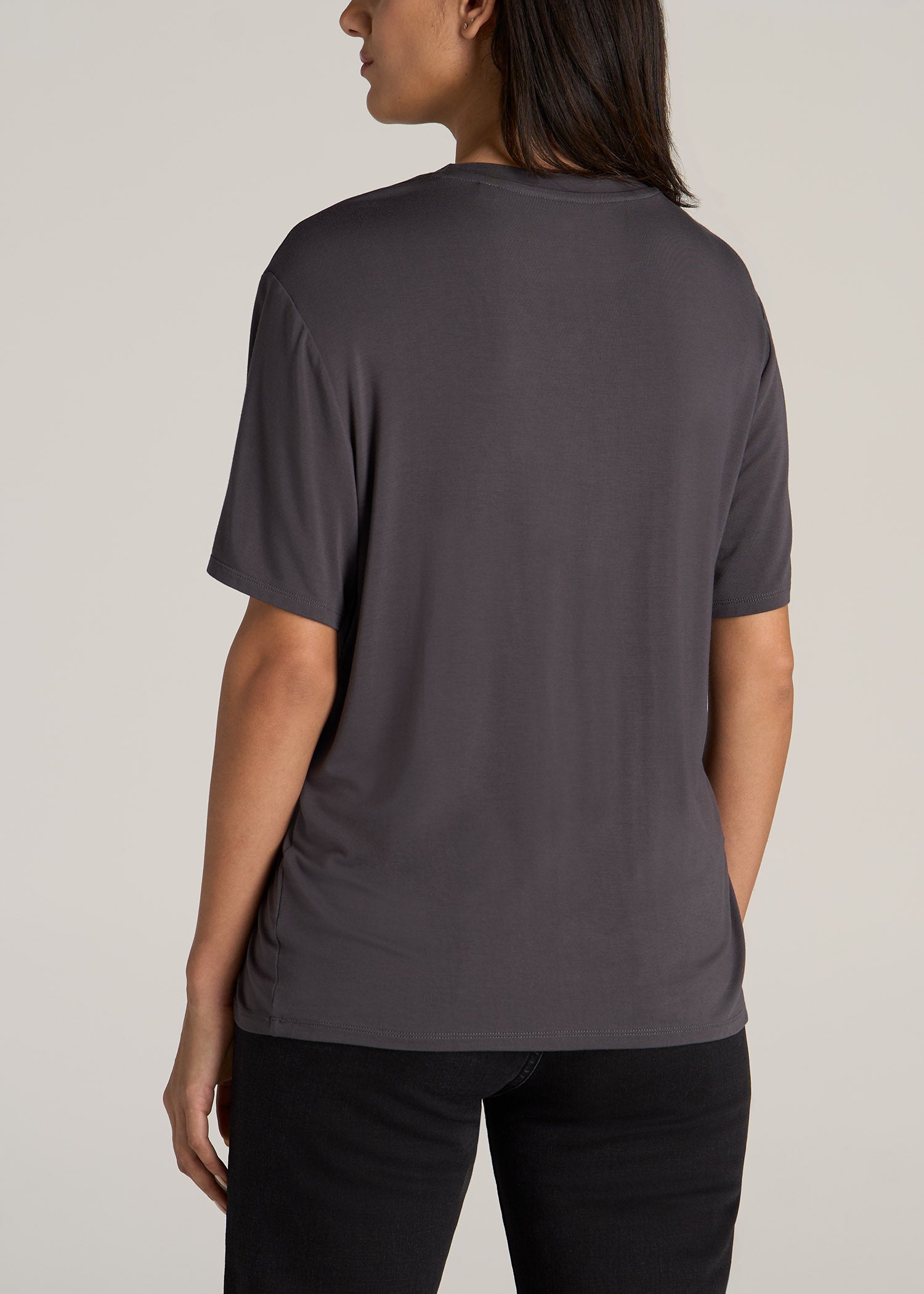 American-Tall-Women-Short-Sleeve-Relaxed-Crewneck-Pocket-T-Shirt-Dark-Ash-back