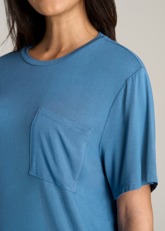 American-Tall-Women-Short-Sleeve-Relaxed-Crewneck-Pocket-T-Shirt-Serene-Blue-detail