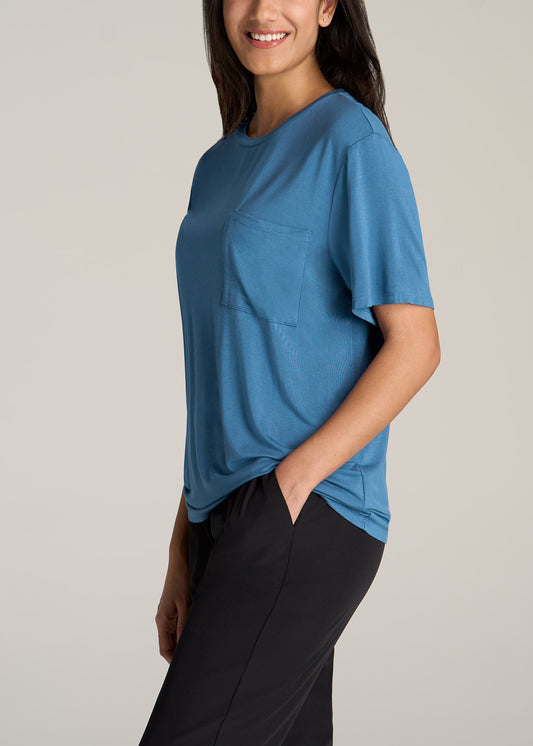 American-Tall-Women-Short-Sleeve-Relaxed-Crewneck-Pocket-T-Shirt-Serene-Blue-side