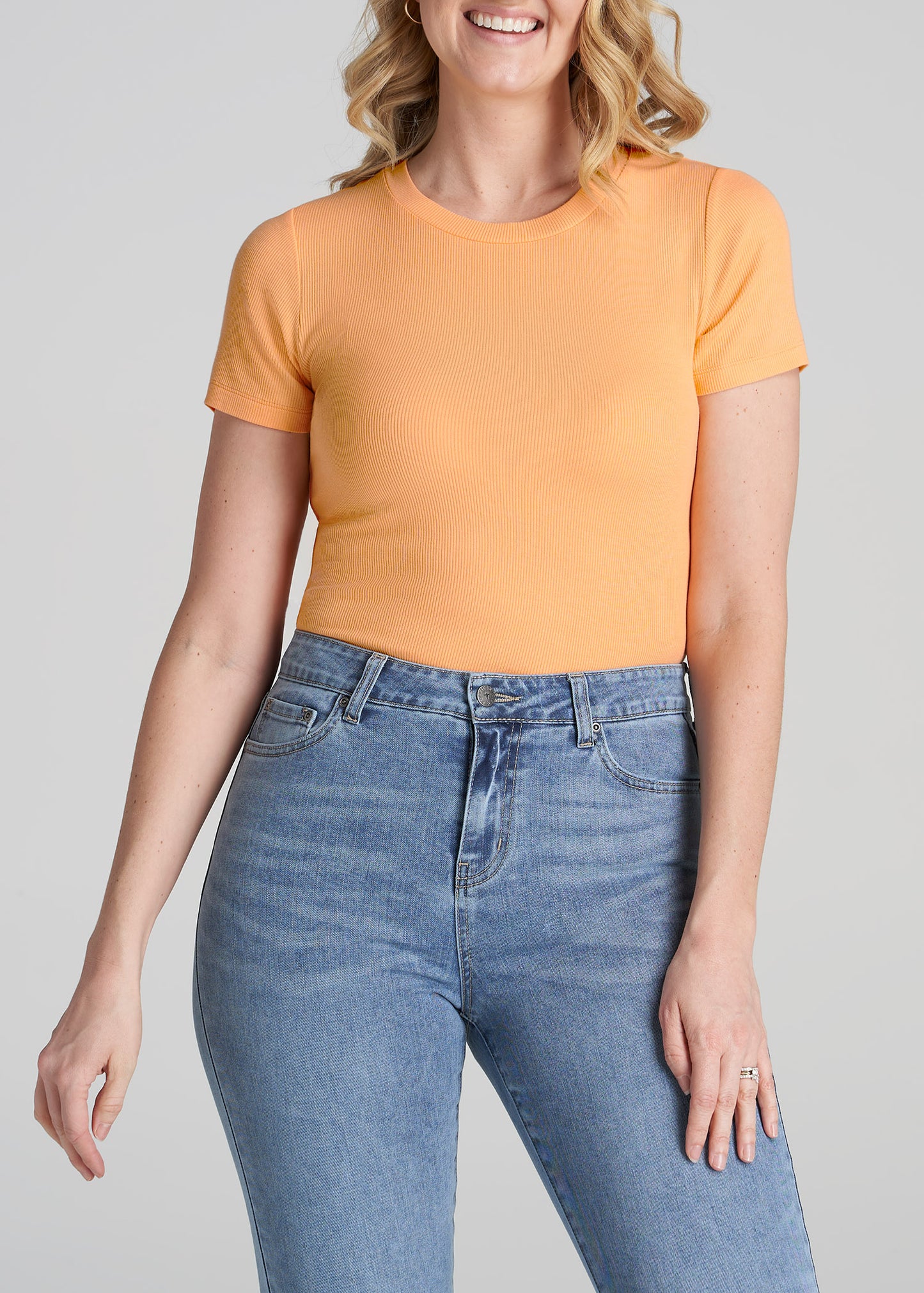 Clementine Short Sleeve Ribbed Tee