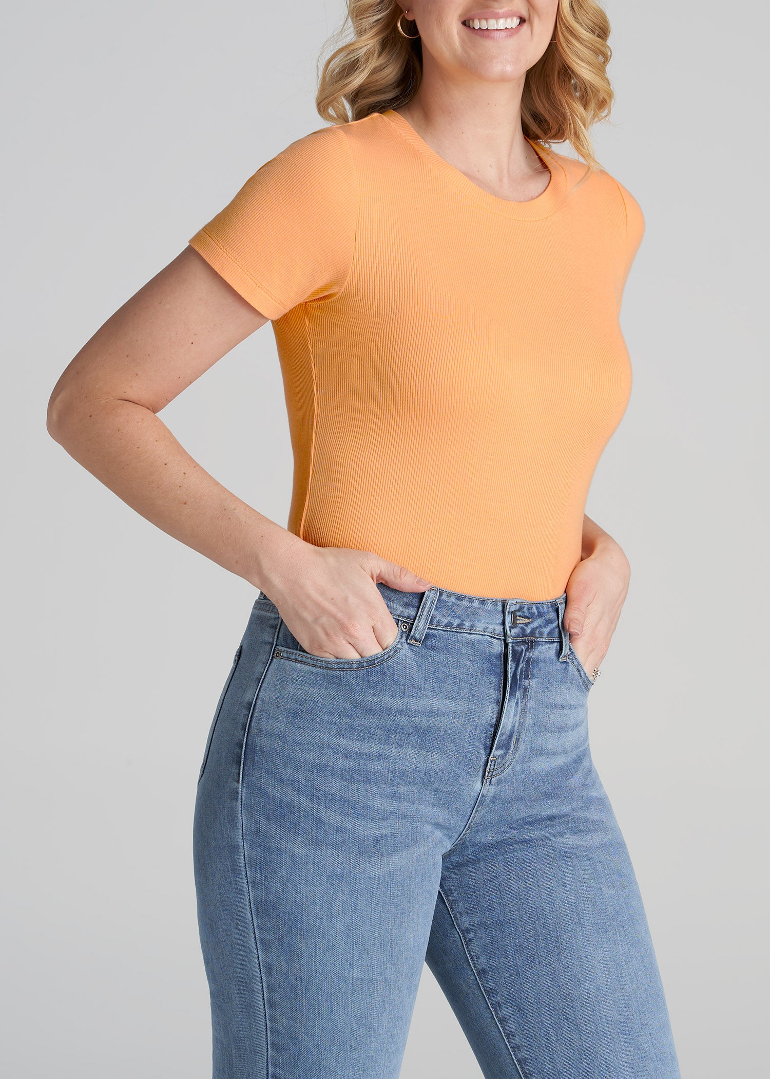 Clementine Short Sleeve Ribbed Tee