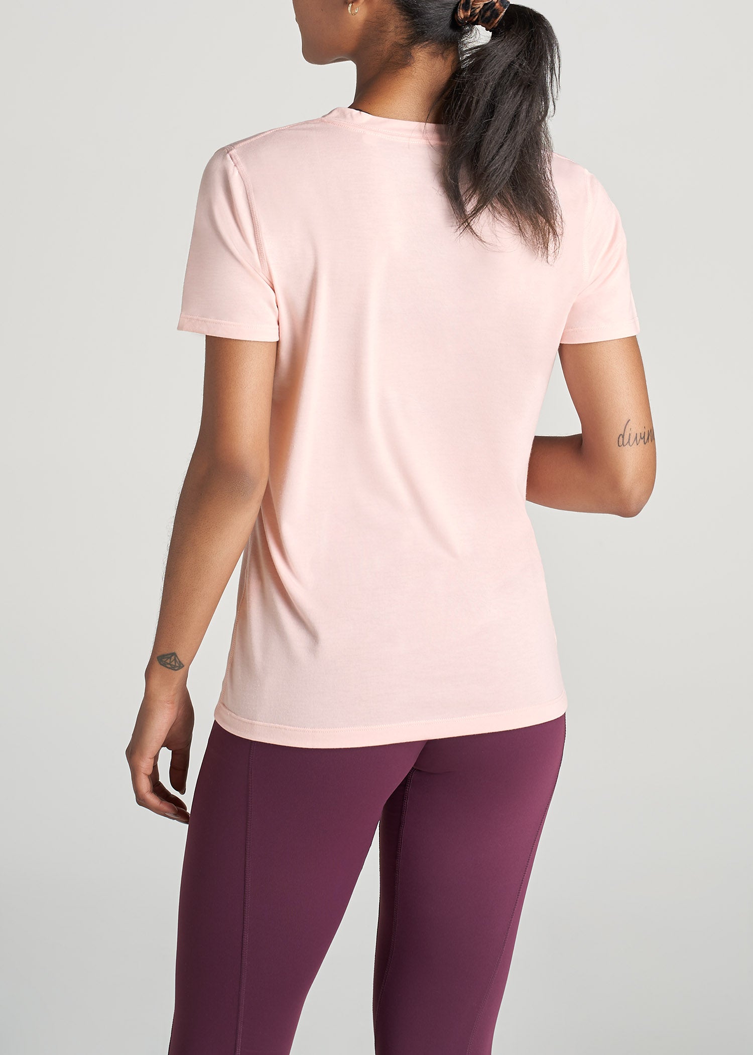 Short Sleeve V-Neck in Sweet Pink - Shirts for Tall Women