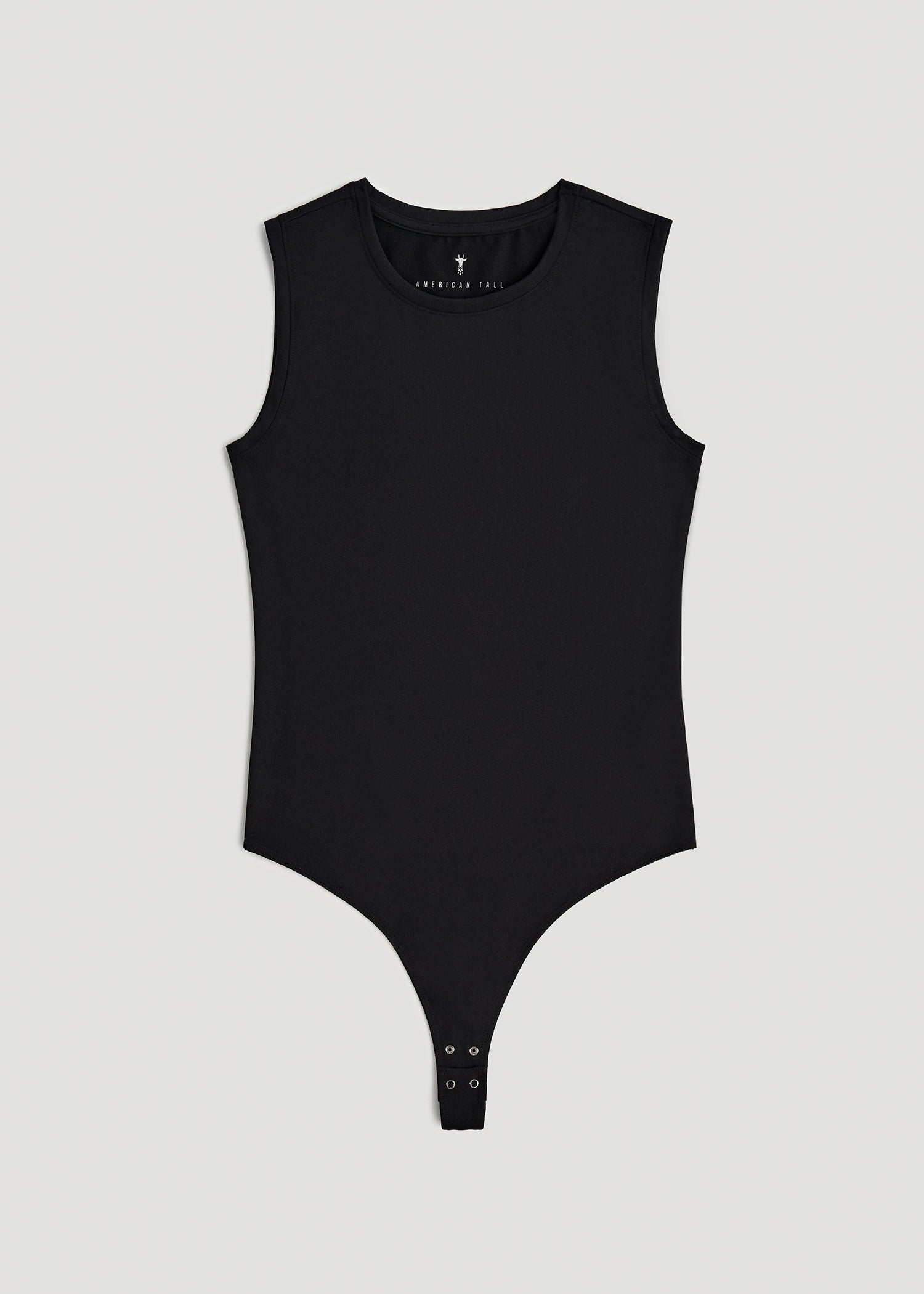 Sleeveless Crewneck Bodysuit for Tall Women in Black