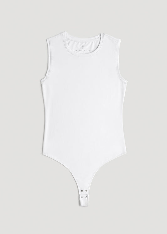    American-Tall-Women-Sleeveless-Body-Suit-in-White-Front-LayDown