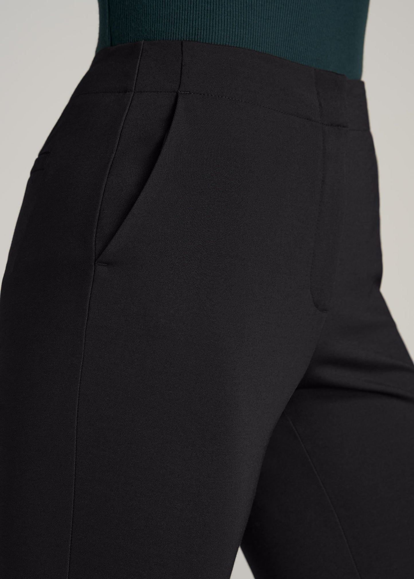    American-Tall-Women-Slim-Fit-Dress-Pant-Black-detail