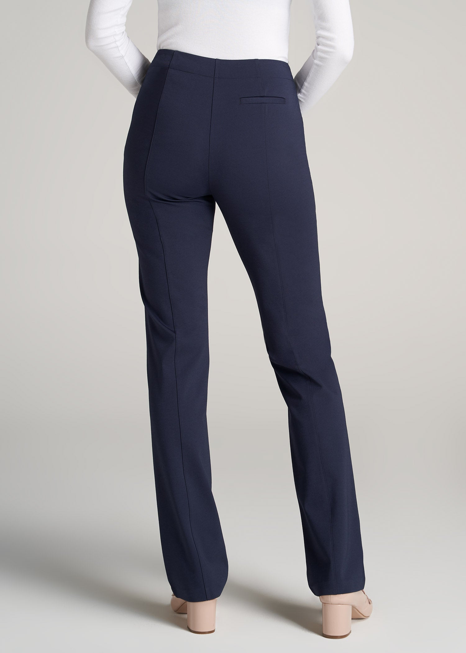 High Waisted Navy Trousers Ladies Freedom Flex Slim Straight Leg Dress Pants For Tall Women In Navy Tall Navy High Waisted Navy Trousers Ladies Freedom Flex Slim Straight Leg Dress Pants For Tall Women In Navy Tall Navy