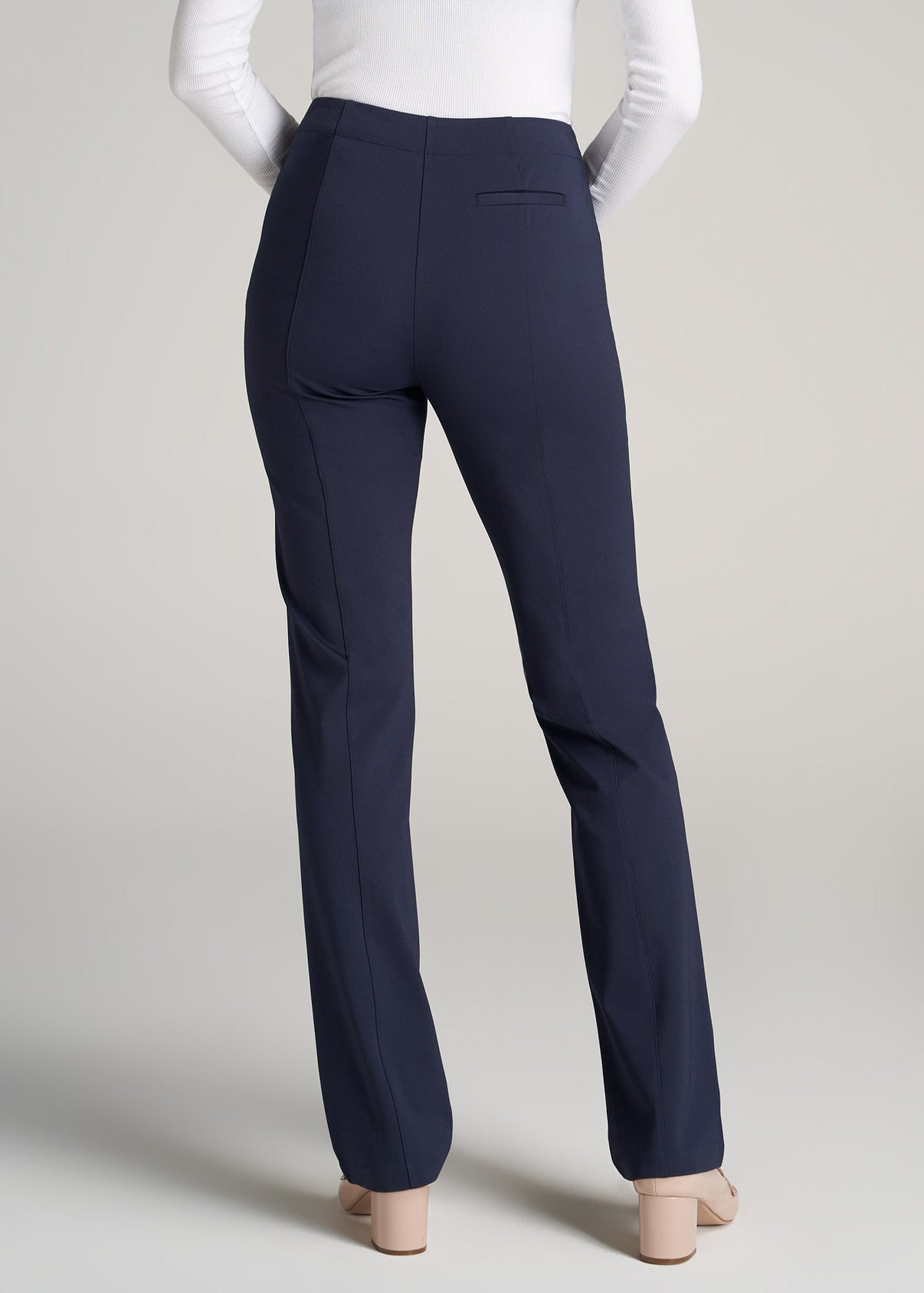 Slacks for Women: Tall lady Straight Leg Navy Pants | American Tall