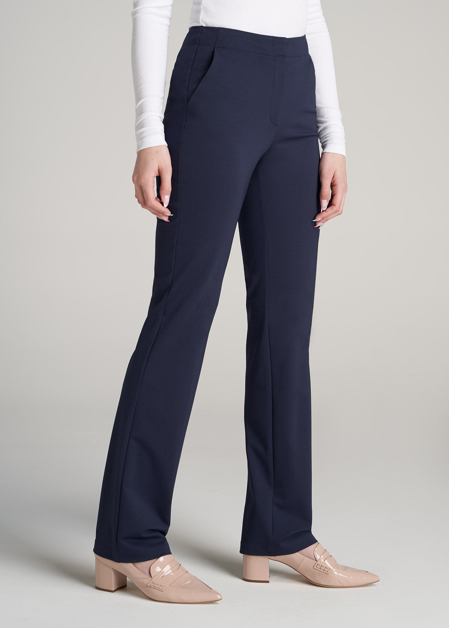 Slim Straight Leg Dress Pants for Tall Women in Navy 2 / Tall / Navy