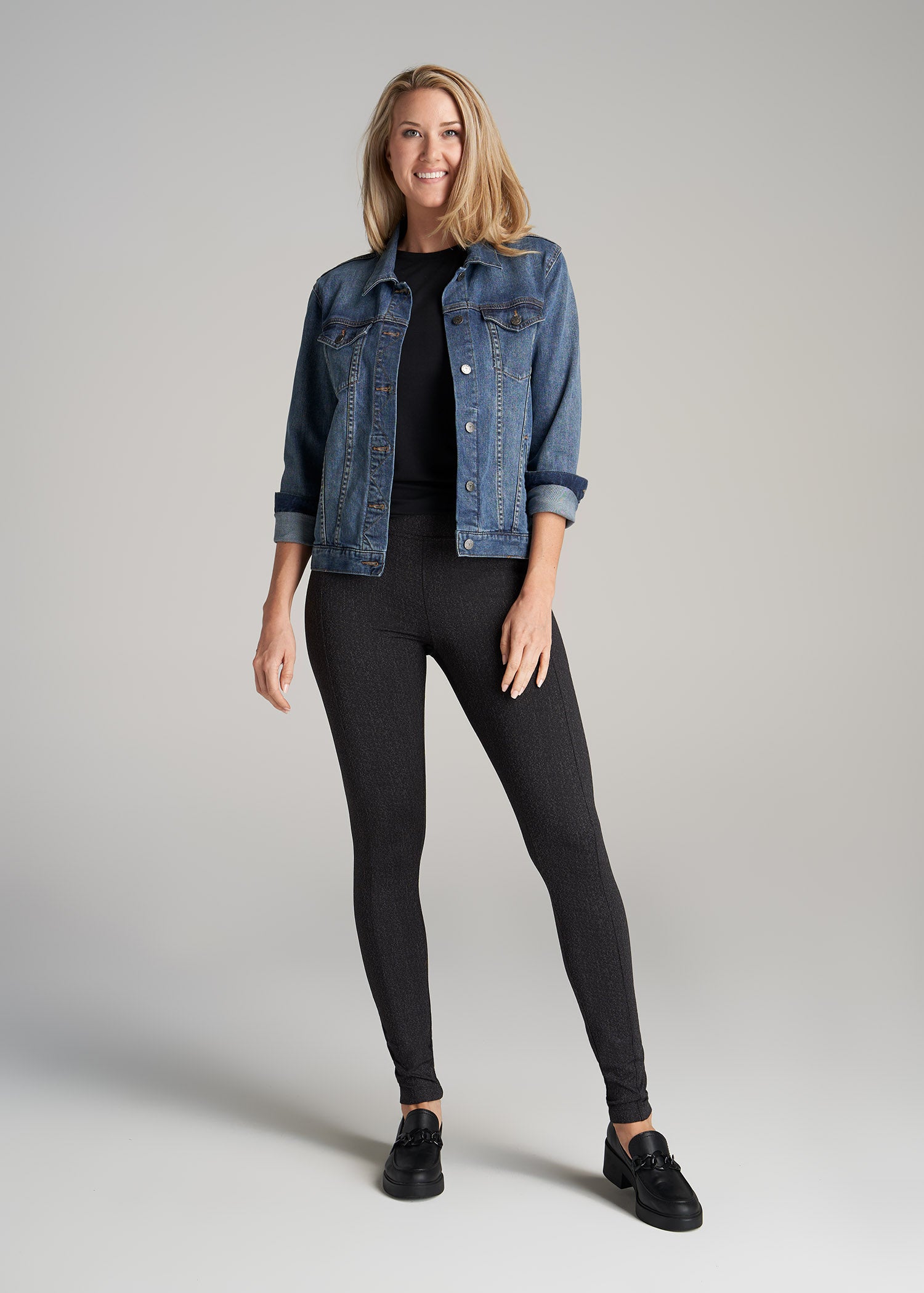 Tall Women's Legging With Pockets Navy, Bella Outer-Pocket
