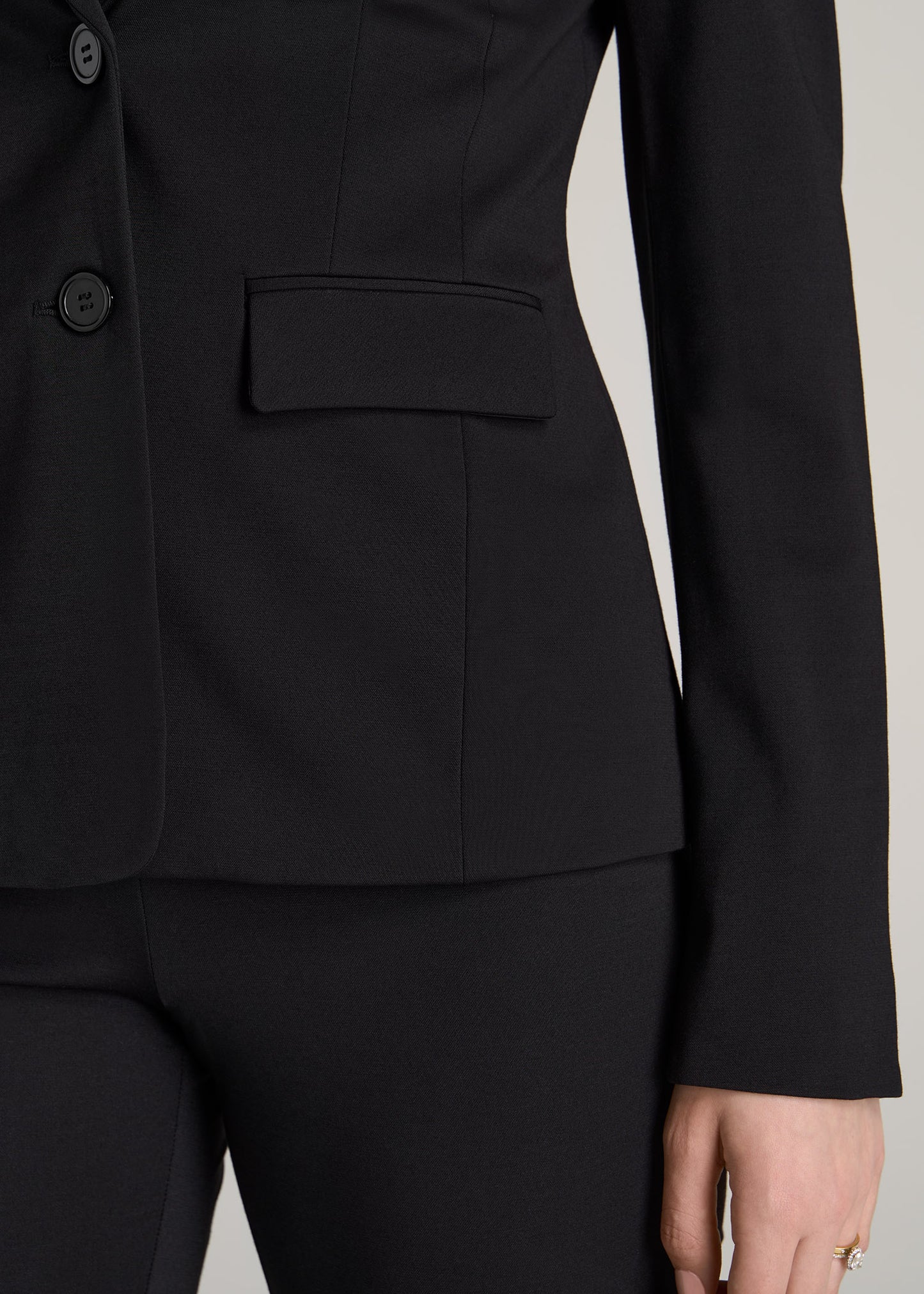 American-Tall-Women-Two-Button-Blazer-Black-detail