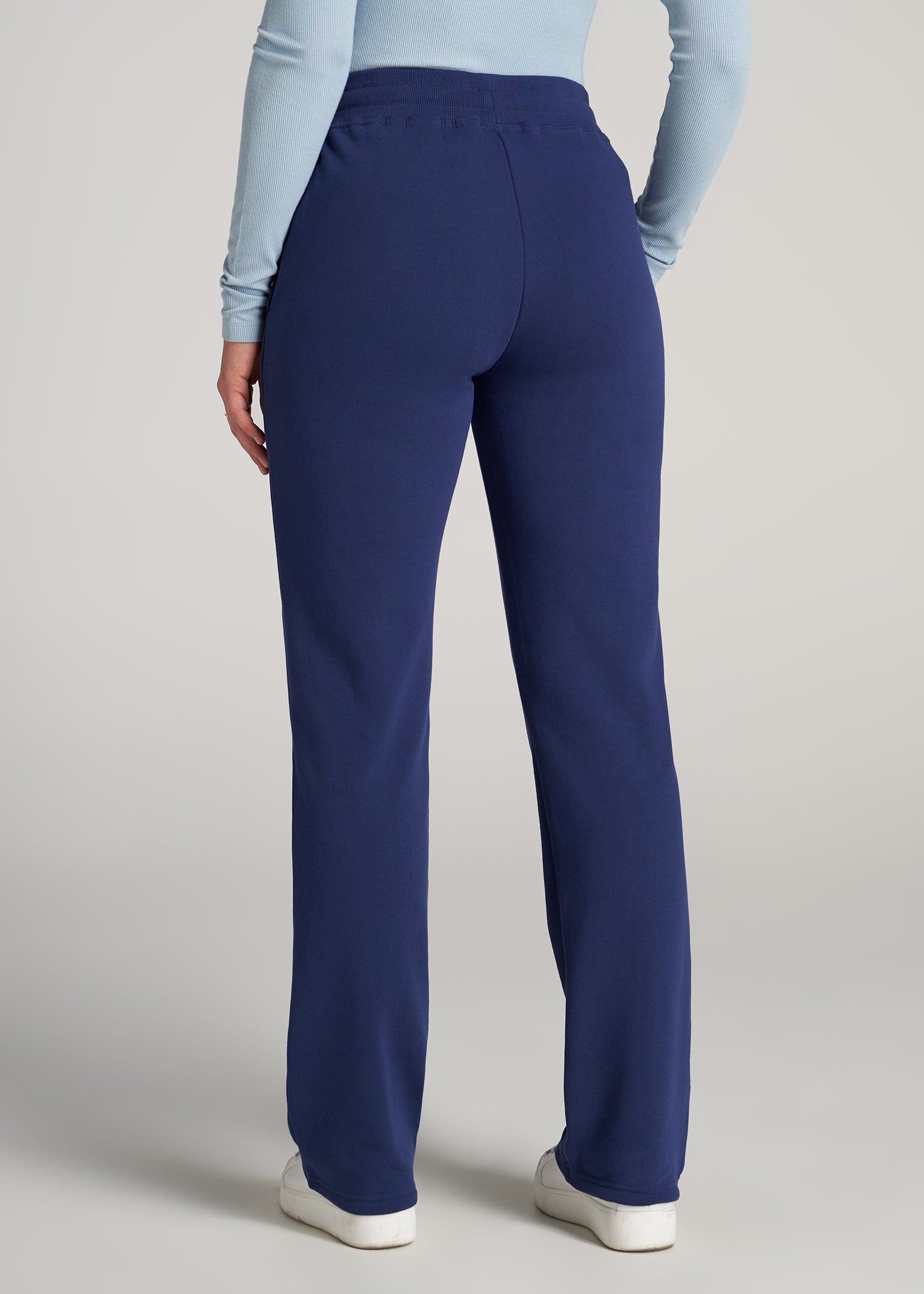 Tall Sweatpants for Women: Fleece Open Bottom Pants Black