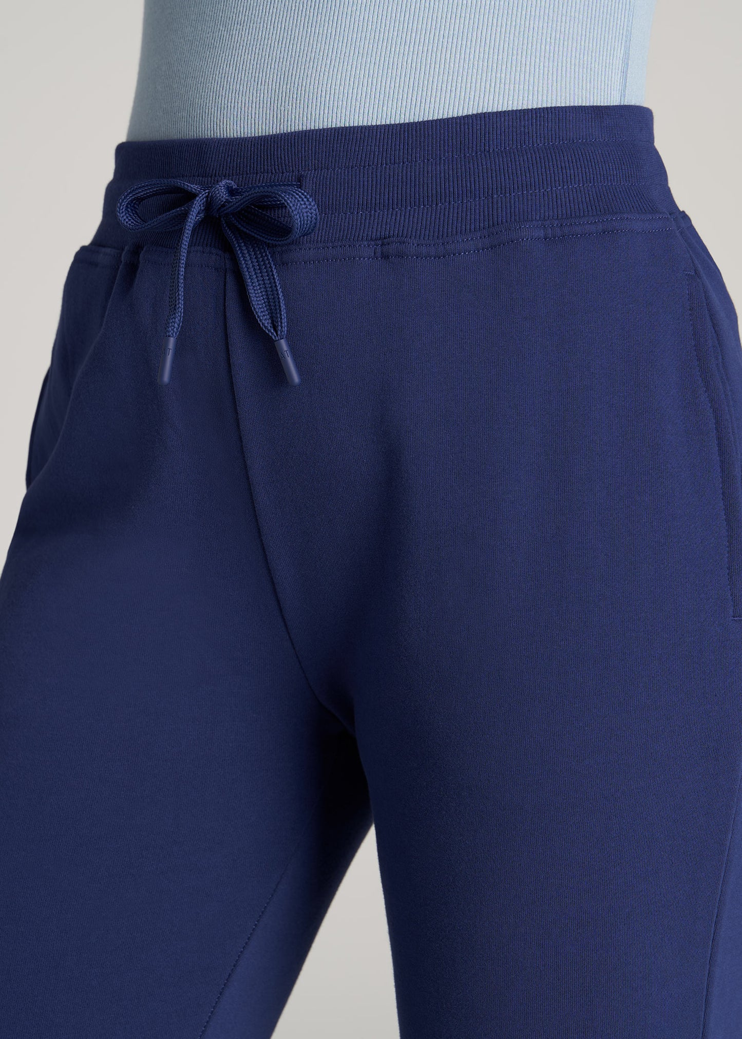       American-Tall-Women-WKND-Fleece-Open-Bottom-Pant-Midnight-Blue-detail