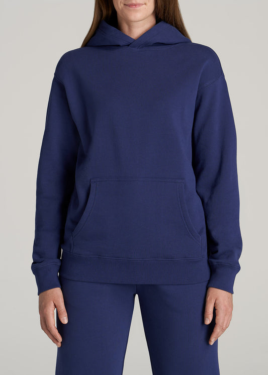 Wearever Fleece Cropped Half-Zip Sweatshirt for Tall Women in Heather Cloud  White