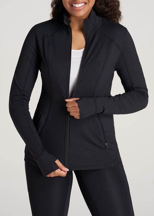 Women's Tall Warm-Up Jacket In Black | American Tall