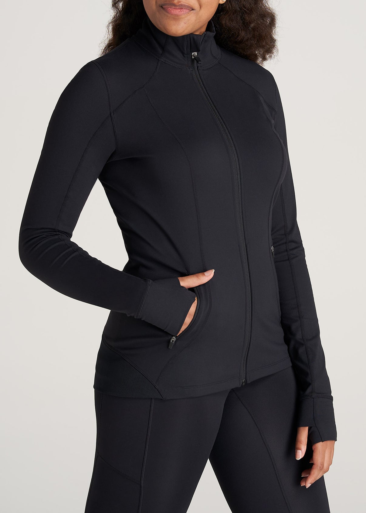 Women's Tall Warm-Up Jacket In Black | American Tall