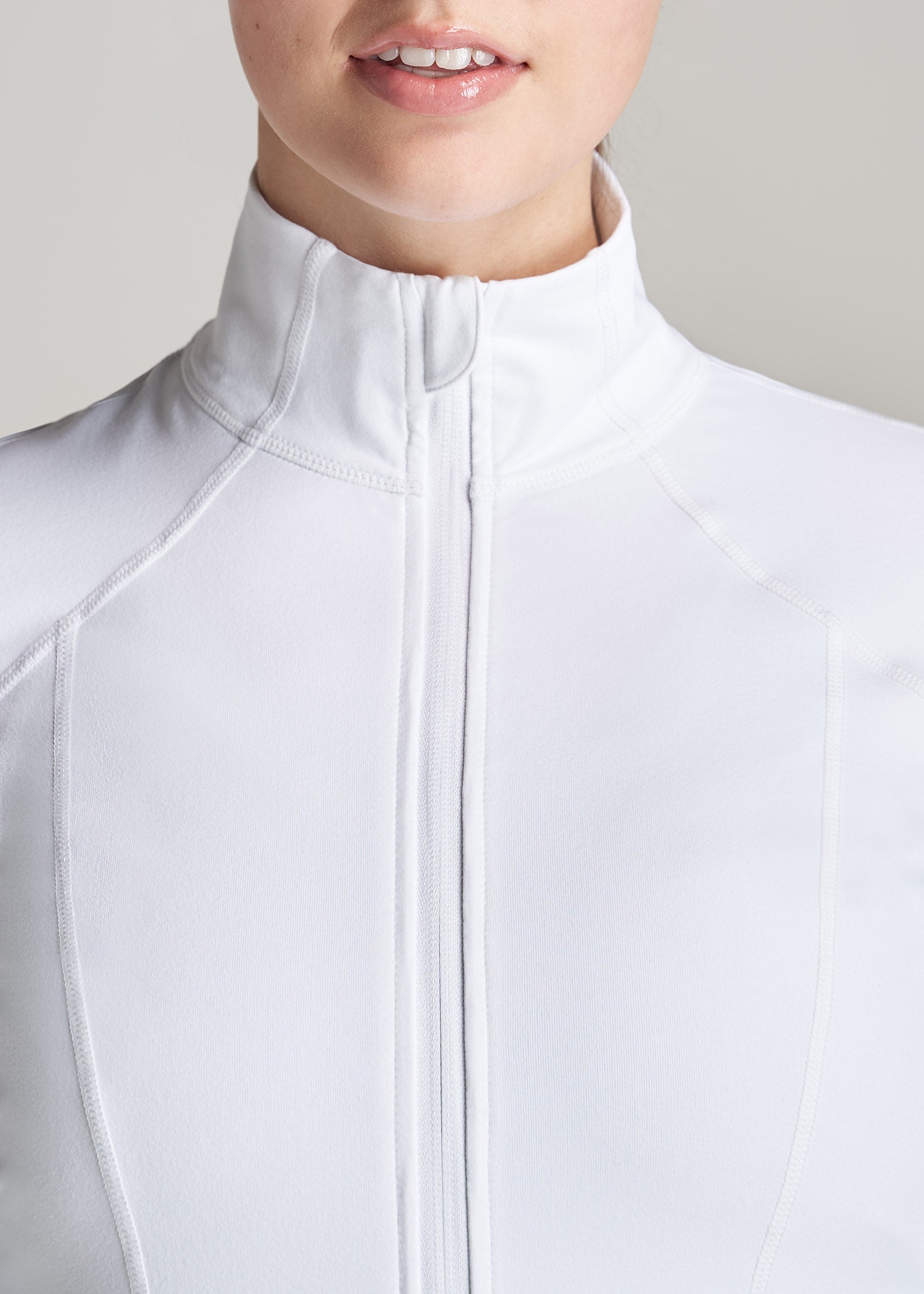 Women's Athletic Zip-Up Jacket in Bright White XL / Tall / Bright White