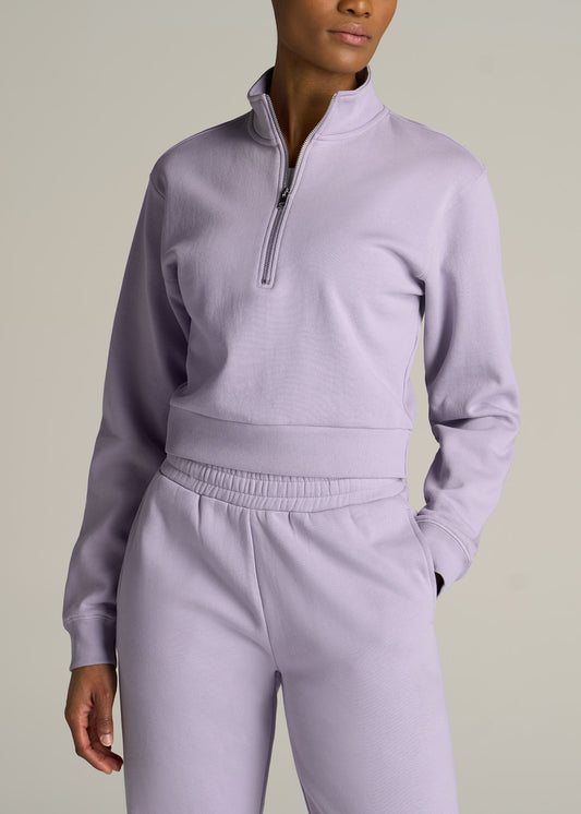 American-Tall-Women-Wearever-Cropped-Half-Zip-Sweatshirt-Wisteria-front
