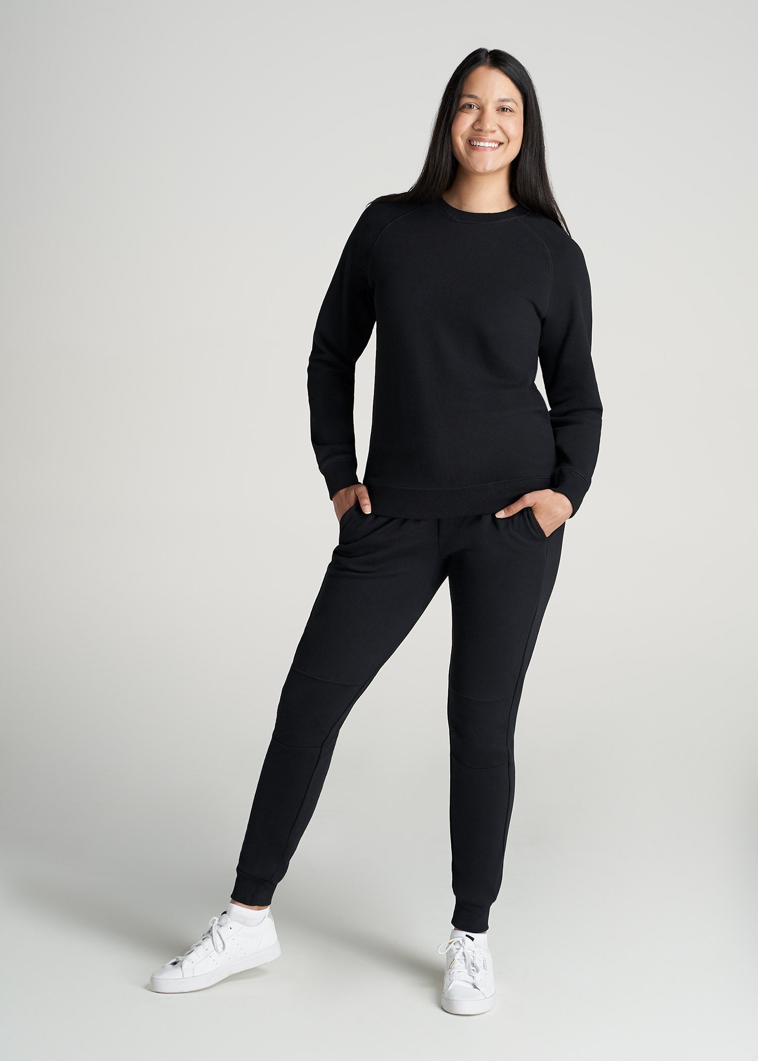 Wearever Oversized French Terry Joggers for Tall Women in Black