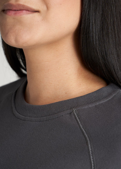 American-Tall-Women-Womens-FrenchTerry-CrewNeck-Charcoal-detail