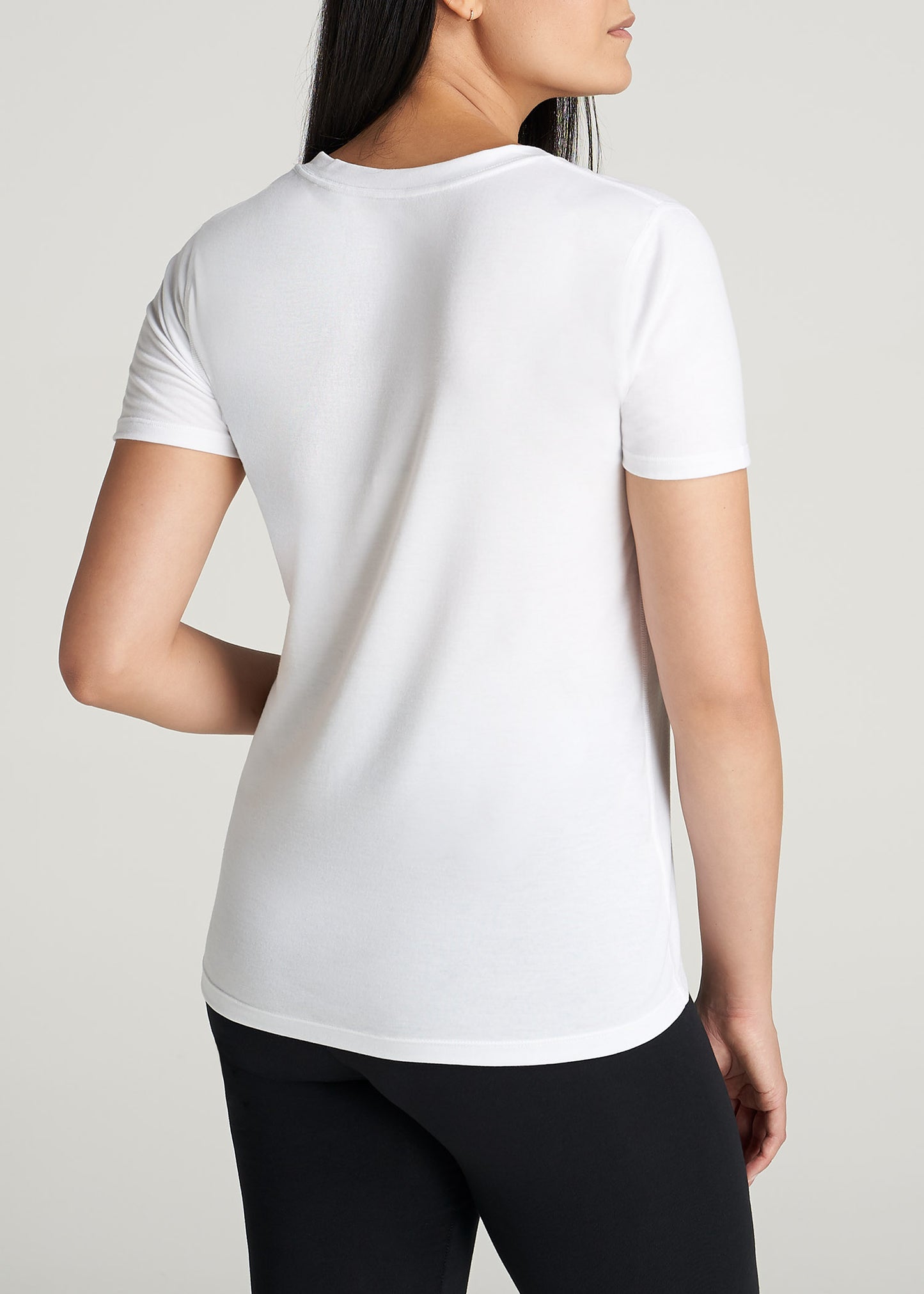 Short Sleeve V-Neck in White - Shirts for Tall Women XL / Tall / White