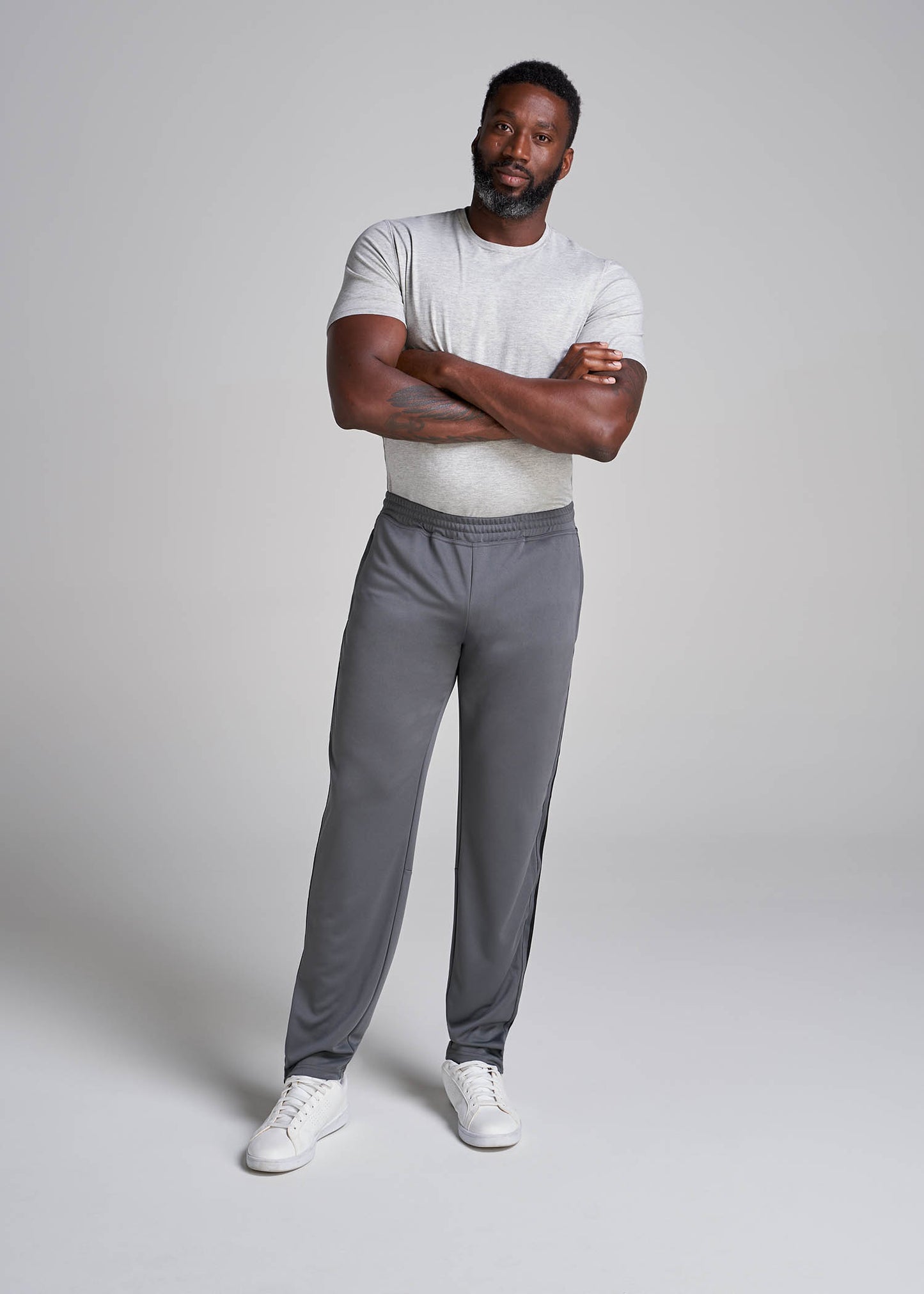 Athletic Stripe Pants for Tall Men in Black And Black
