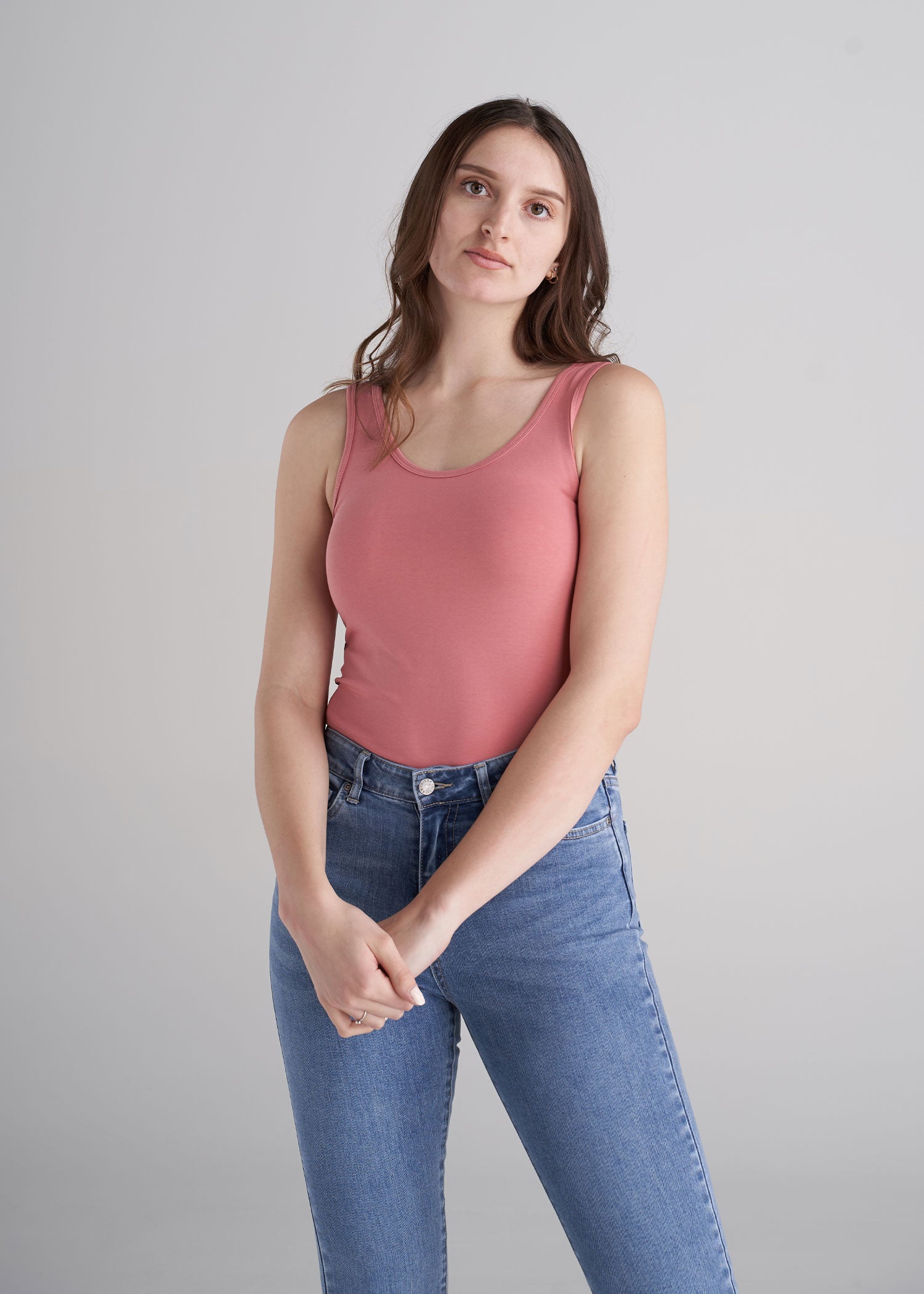 Jersey Tank Tops Tall Women Coral Rose