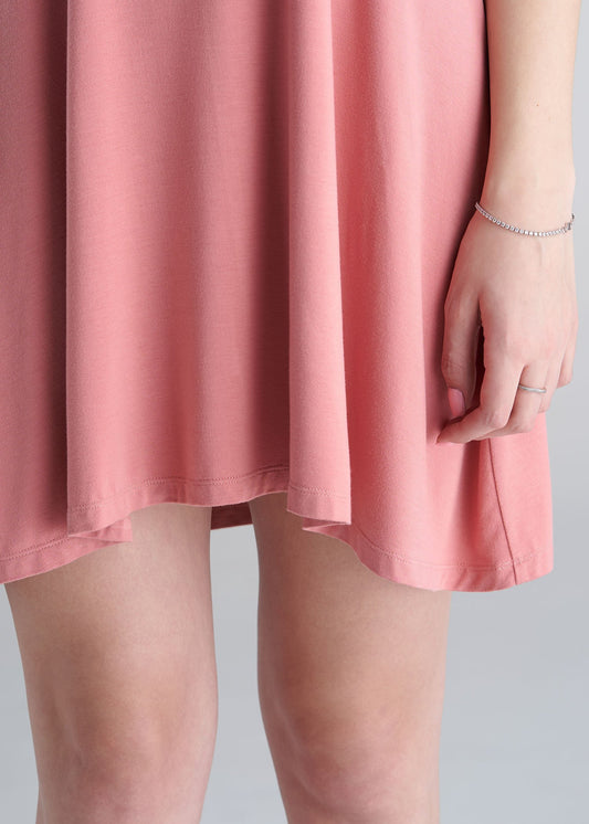 American_Tall_Womens_Swing_Dress_coral_rose_detail