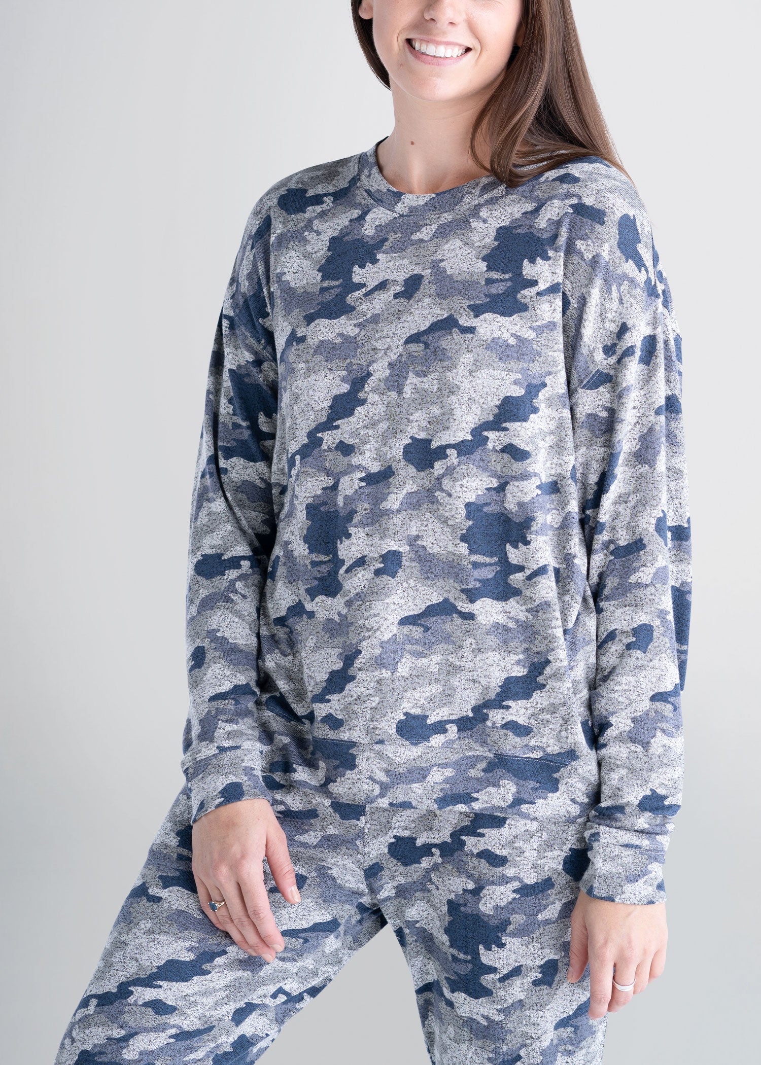 american-tall-womens-lounge-crewneck-camo-front