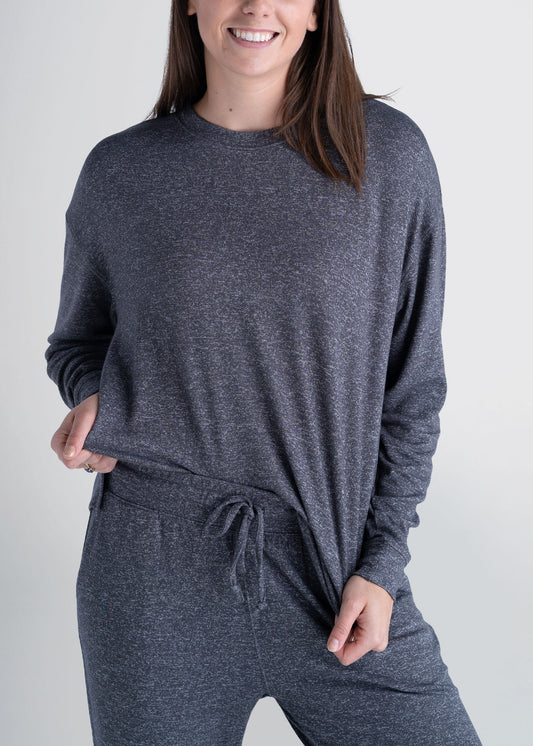 american-tall-womens-lounge-crewneck-charcoal-front